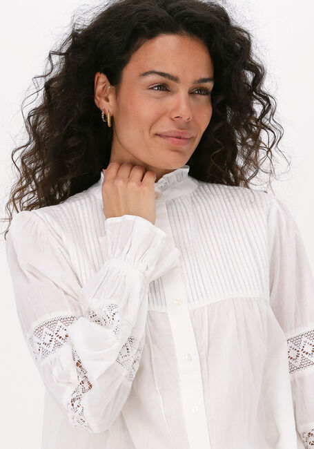 Nicht-gerade weiss SUMMUM Blusen TOP LACE APPLIQUÉ COTTON VOILE - large