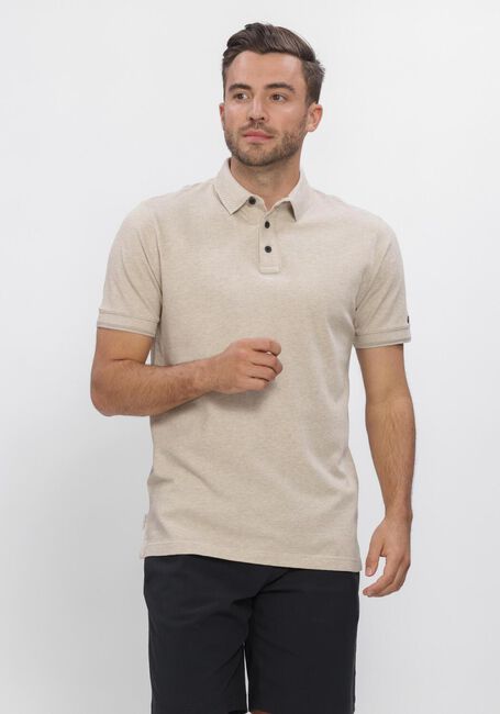 Sand CAST IRON Polo-Shirt SHORT SLEEVE POLO SLIM FIT POPCORN JERSEY MELANGE - large