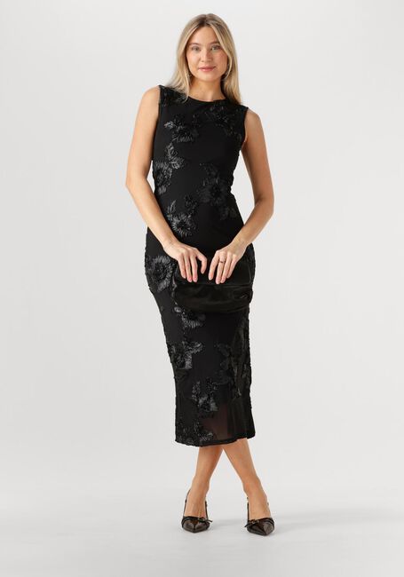 Schwarze NEO NOIR Midikleid TIRANNA BIG FLOWER MESH DRESS - large