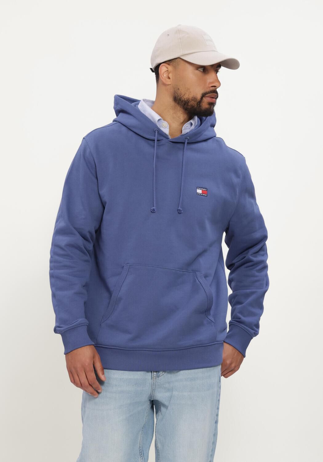 Blaue TOMMY JEANS Sweatshirt TJM REG BADGE HOODIE EXT - large