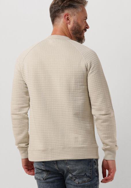 Beige CAST IRON Pullover LONG SLEEVE R-NECK JACQUARD WAFFLE COTTON BLEND - large