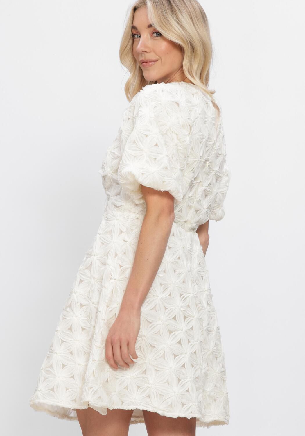 Nicht-gerade weiss FREEBIRD Kleider WV-3D-VOILE-FLOWER-26-1 - large