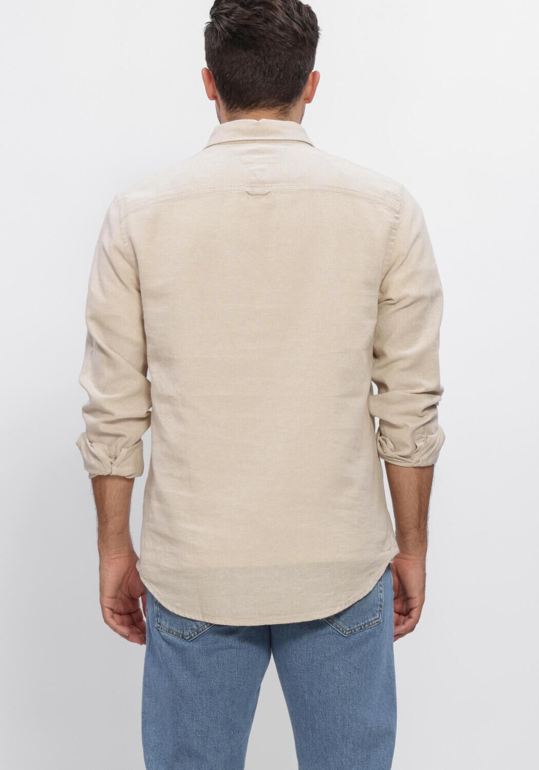 Beige TOMMY JEANS Casual-Oberhemd TJM REG LINEN BLEND SHIRT EXT - large