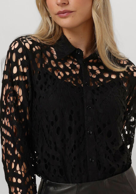 Schwarze VANILIA Blusen LACE TUNIC BLOUSE - large
