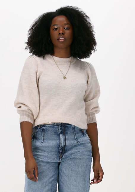 Sand SELECTED FEMME Pullover LULU 3/4 KNIT O-NECK - large