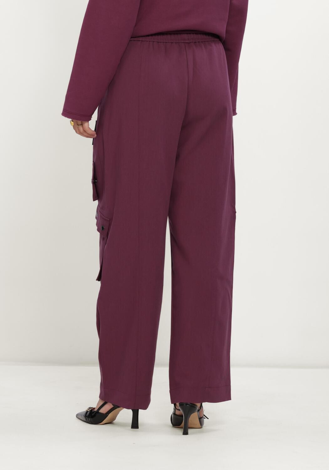 Bordeaux ALIX THE LABEL Cargohosen LADIES WOVEN CARGO PANTS - large