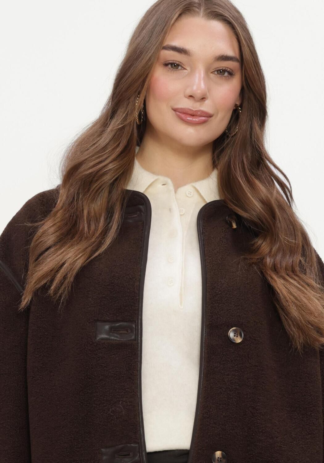 Braune LINA LOCCHI Teddy-Jacke LL-BABET - large