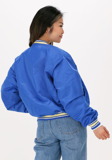 Blaue COLOURFUL REBEL Jack FELICIA PATCH SATIN BOMBER JACKET - large