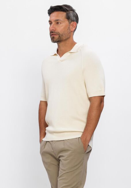 Ecru PROFUOMO Polo-Shirt POLO OPEN COLLAR RIB - large
