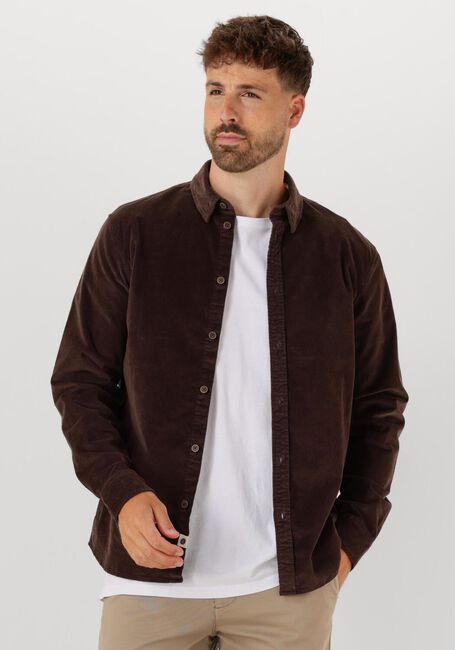 Braune ANERKJENDT Casual-Oberhemd AKLEIF SOLID CORD SHIRT - large