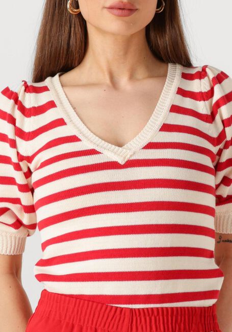Rote POM AMSTERDAM Pullover STRIPED SCARLET - large