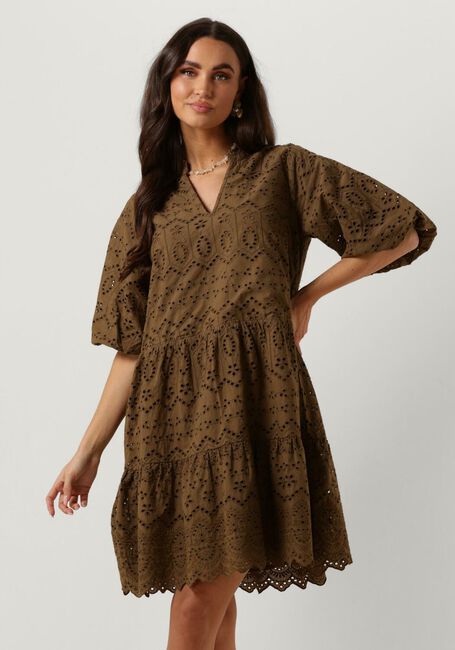 Braune NOTRE-V Minikleid NV-DONNA DRESS BRODERIE ANGLAISE DRESS - large
