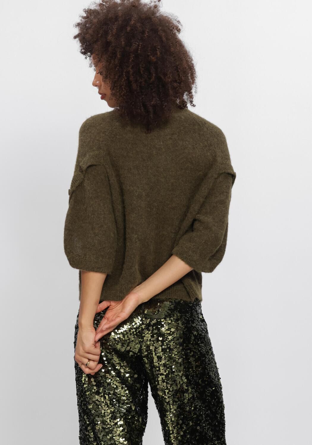 Dunkelgr&uuml;n DANTE6 Pullover MAHANI CAPE SWEATER - large