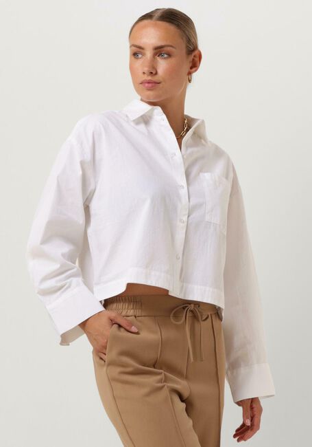 Weiße SELECTED FEMME Blusen SLFASTHA LS CROPPED BOXY SHIRT B - large