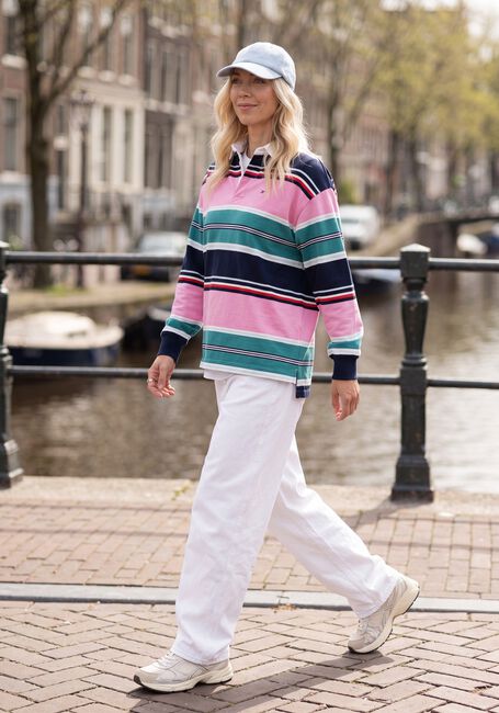 Mehrfarbige/Bunte TOMMY JEANS Pullover TJW RLX MULTI STRIPE RUGBY EXT - large