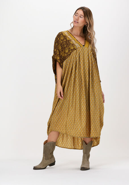 Gelbe SISSEL EDELBO Maxikleid MADONNA MIX CAFTAN - large