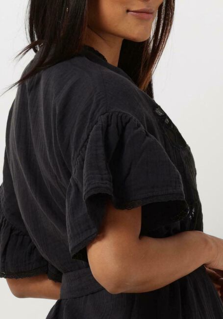 Schwarze SISSEL EDELBO Midikleid CHARM ORGANIC COTTON CAFTAN - large