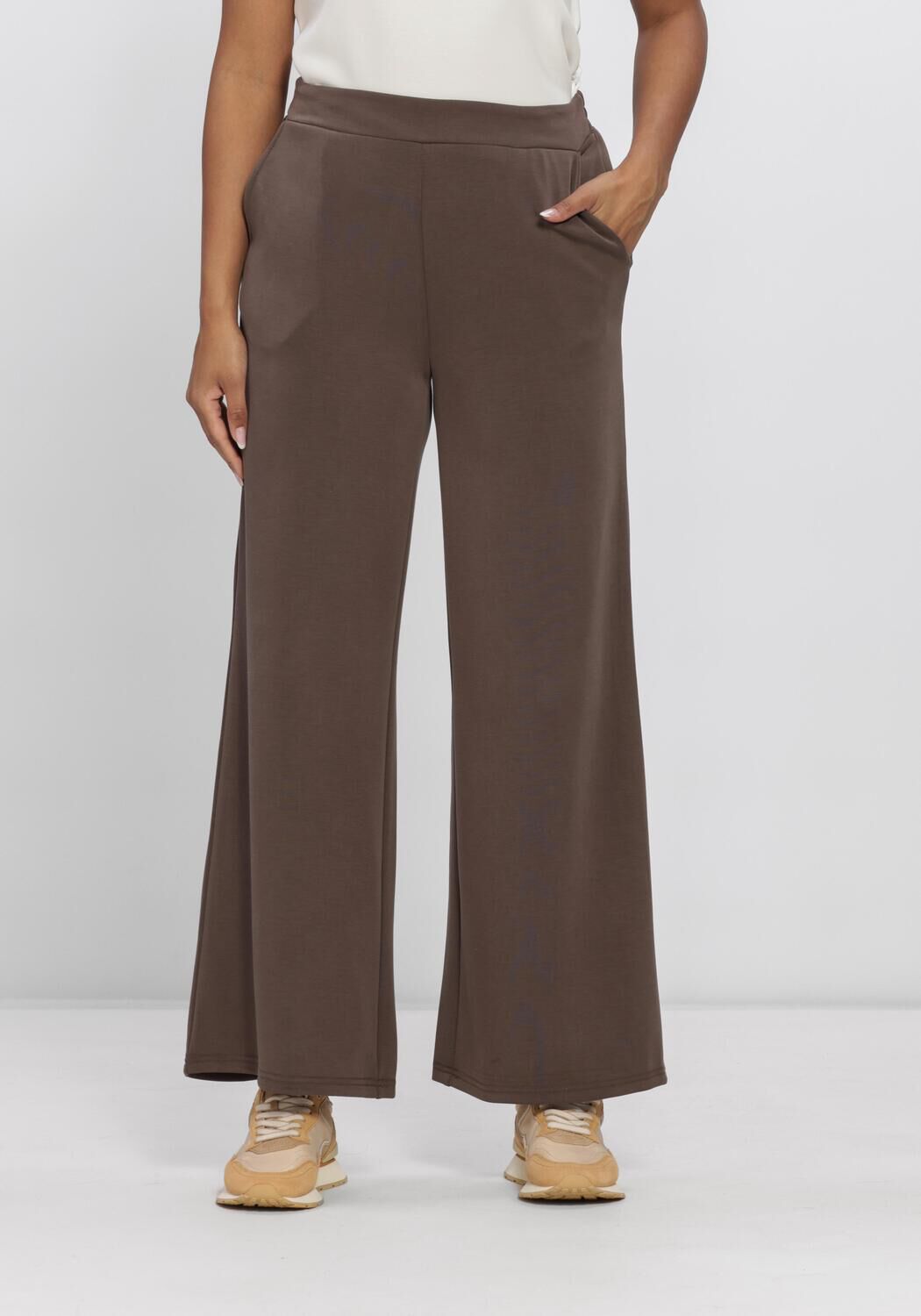 Braune MY ESSENTIAL WARDROBE Weite Hose MWHELLE WIDE PANT - large