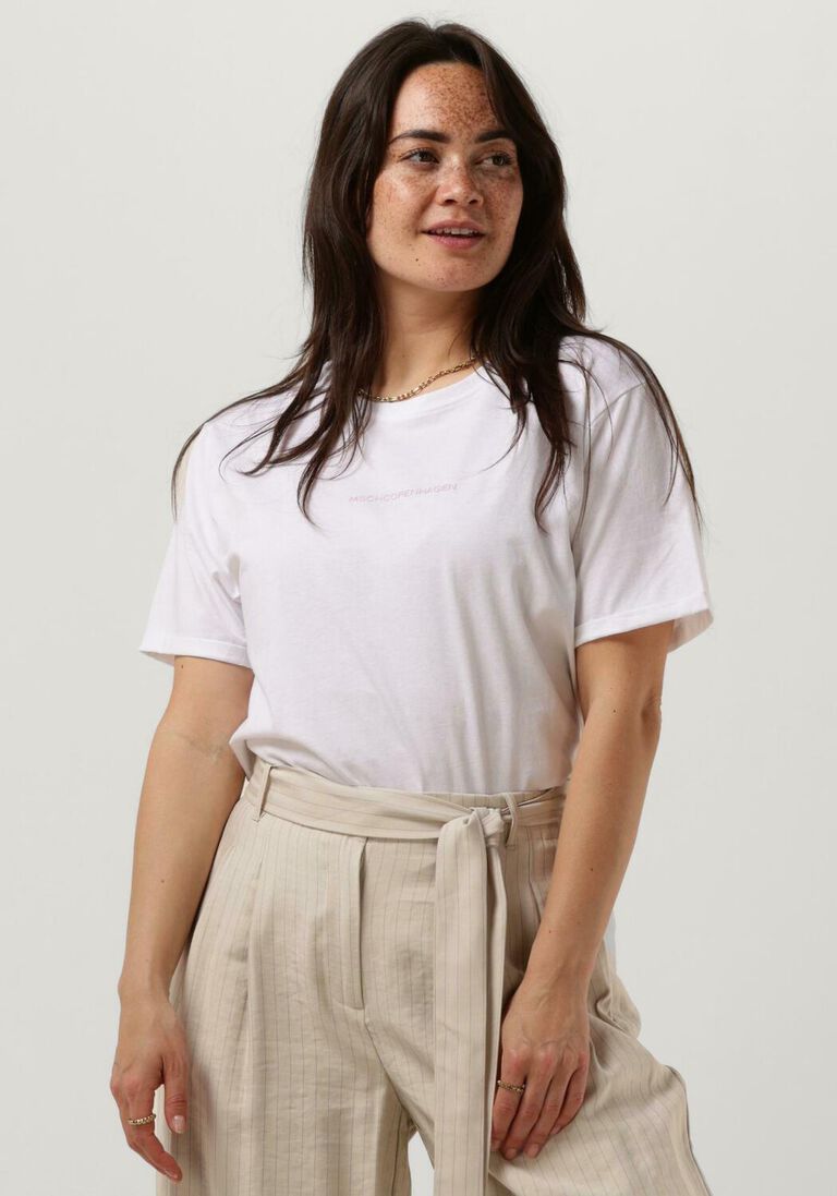 weiße msch copenhagen t-shirt terina organic small logo tee