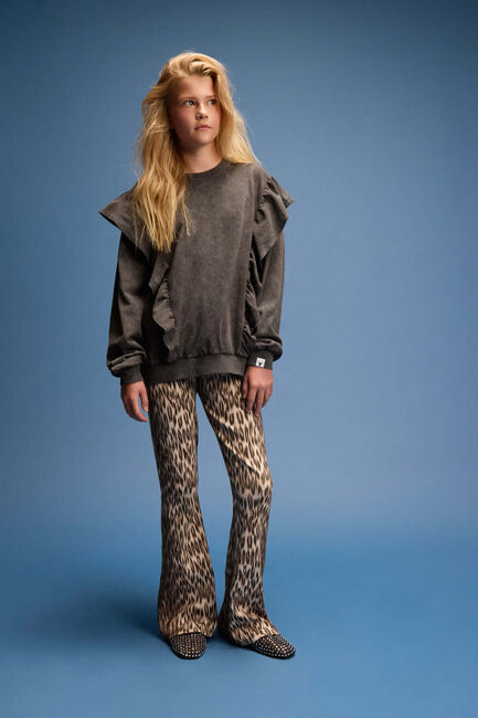 Braune ALIX MINI Schlaghose ANIMAL FLARED PANTS - large