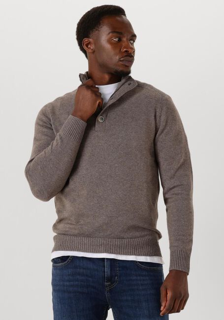 Taupe GENTILUOMO Pullover TURTLE BUTTON+ZIP LS - large