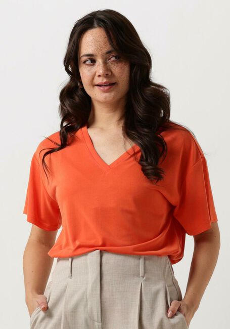 Orangene MSCH COPENHAGEN T-shirt MSCHFENYA MODAL V NECK TEE - large