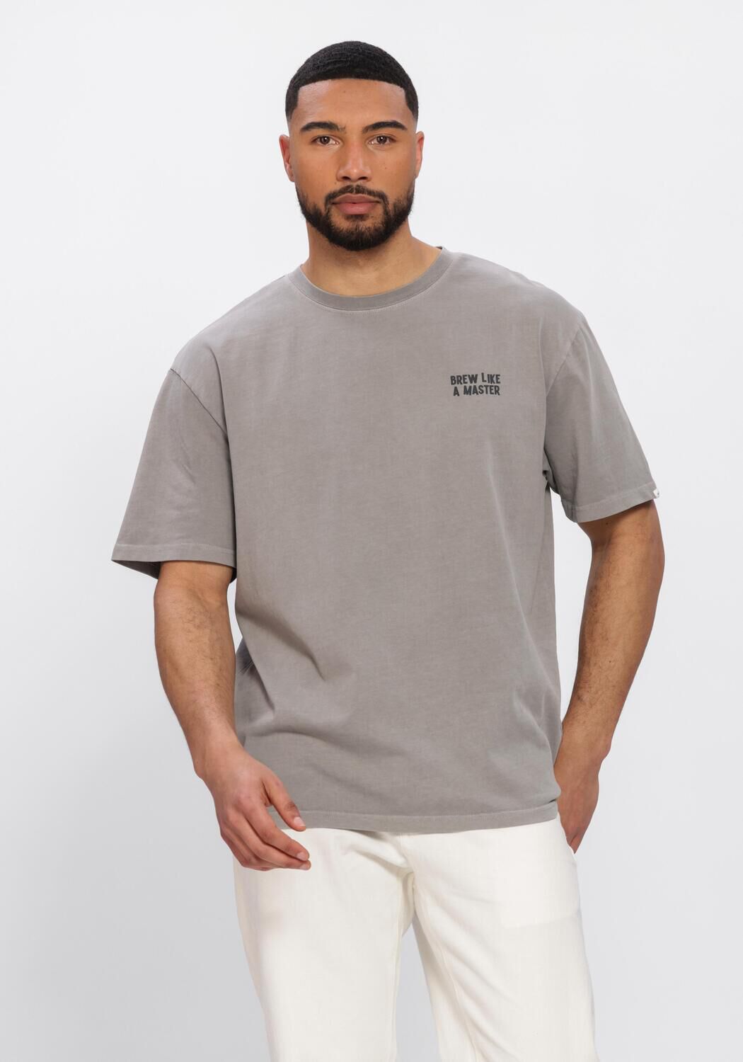 Graue ANERKJENDT T-shirt AKVILLADS BREWLIKEAMASTER SS TEE - large