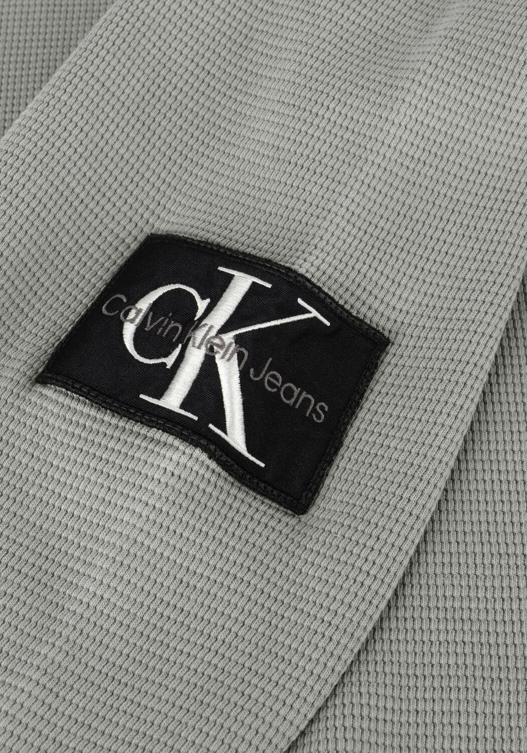 Gr&uuml;ne CALVIN KLEIN Pullover WASHED BADGE WAFFLE - large