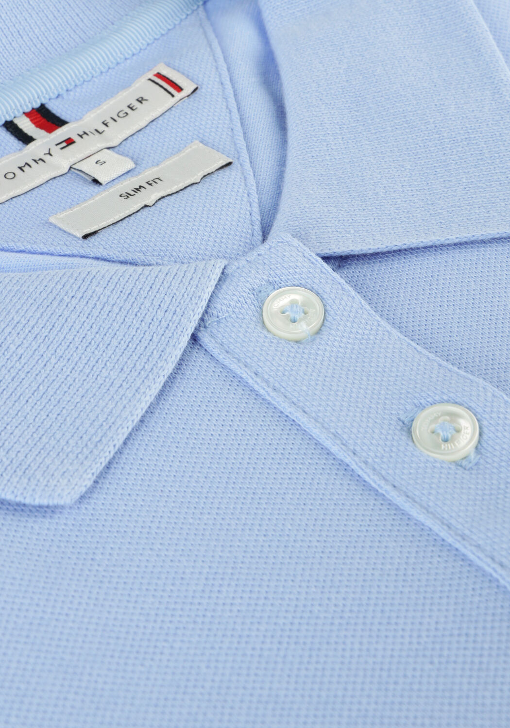 Hellblau TOMMY HILFIGER Polo-Shirt 1985 SLIM PIQUE POLO SS - large