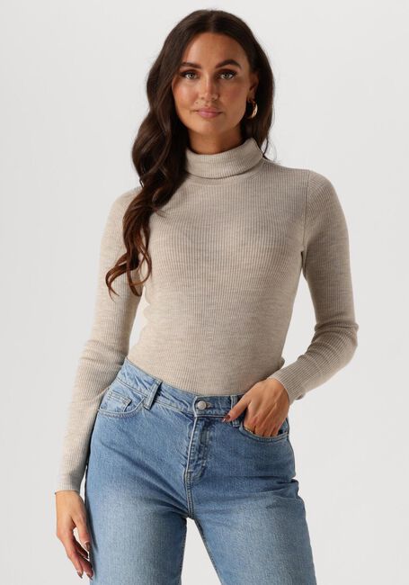 Beige MSCH COPENHAGEN Rollkragenpullover MSCHRIGMOR AVALINA RIB R PULLOVER - large