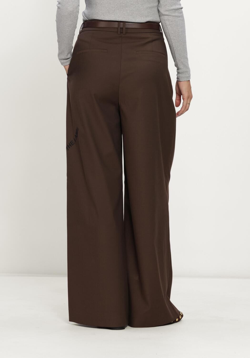 Braune ALIX THE LABEL Weite Hose LADIES WOVEN WIDE LEG PANTS - large
