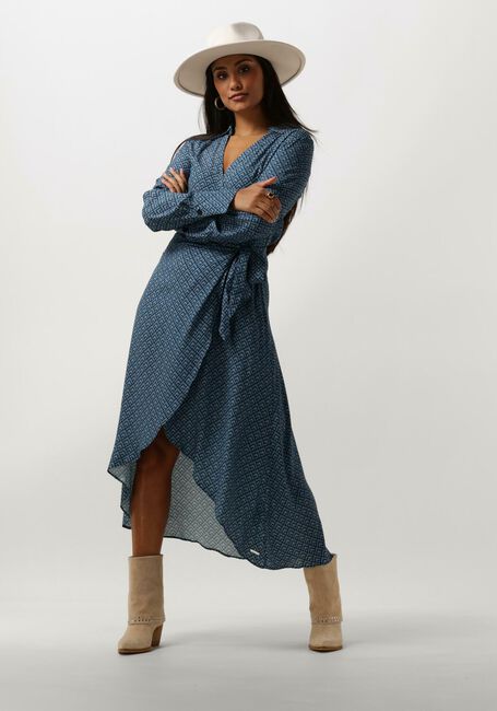 Blaue COLOURFUL REBEL Midikleid LEA SMALL GEO WRAP MIDI DRESS - large