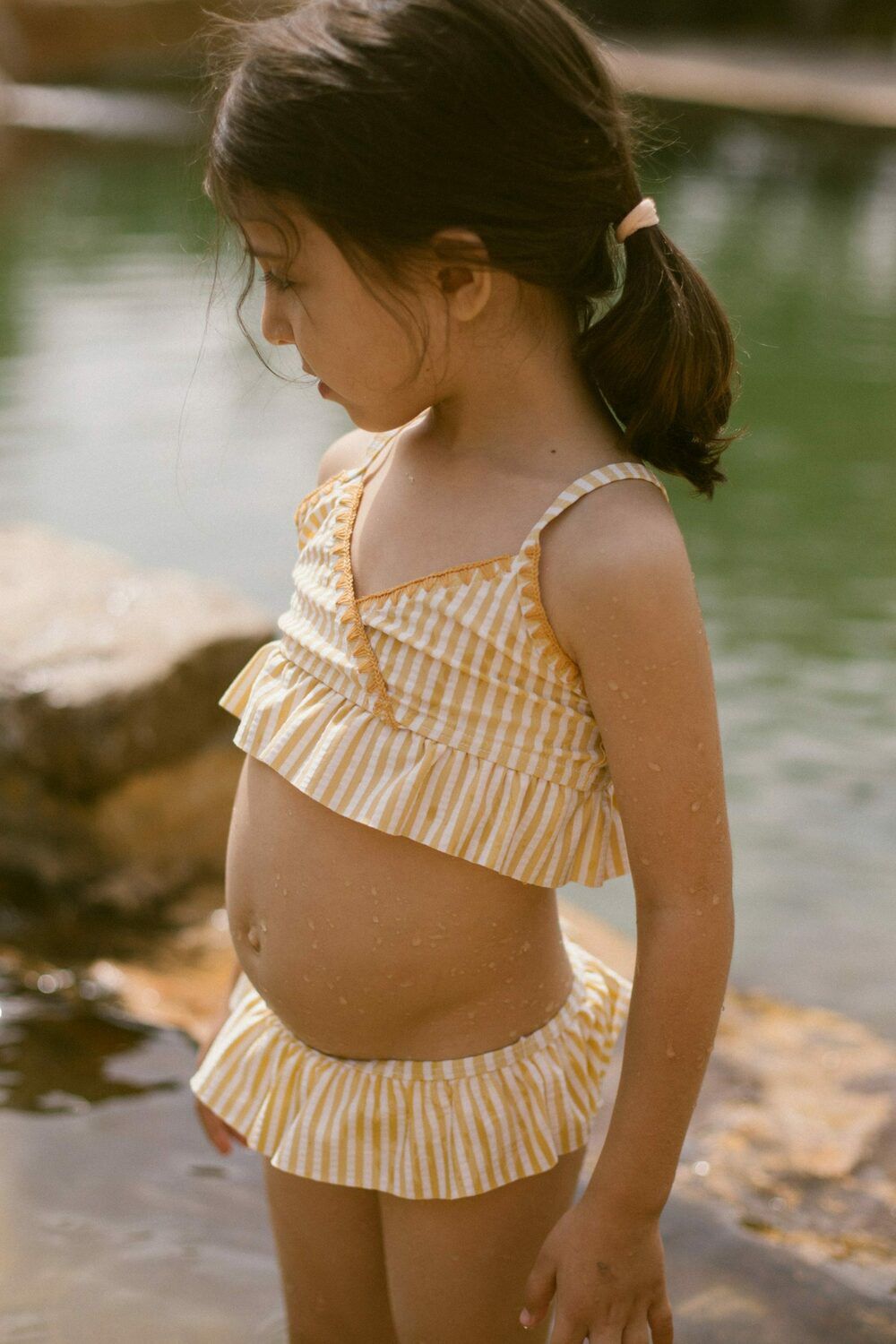 Gelbe LIL' ATELIER Bikinis NMFFARROW SWIM SET - large