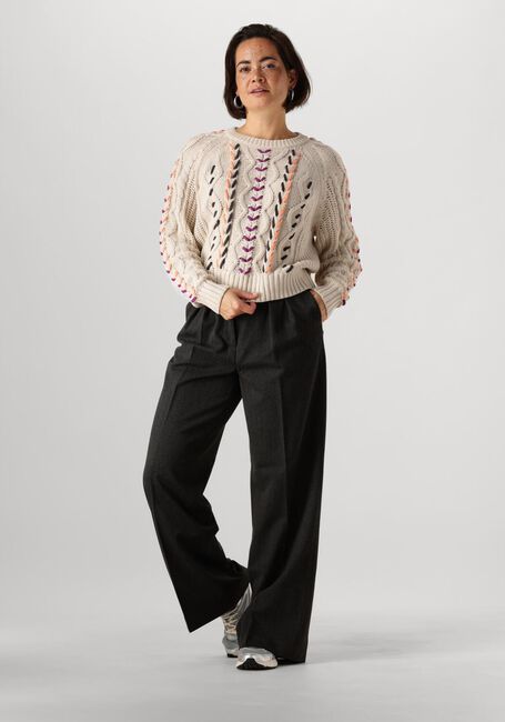 Ecru CATWALK JUNKIE Pullover MULTI COLOR CABLE KNIT - large