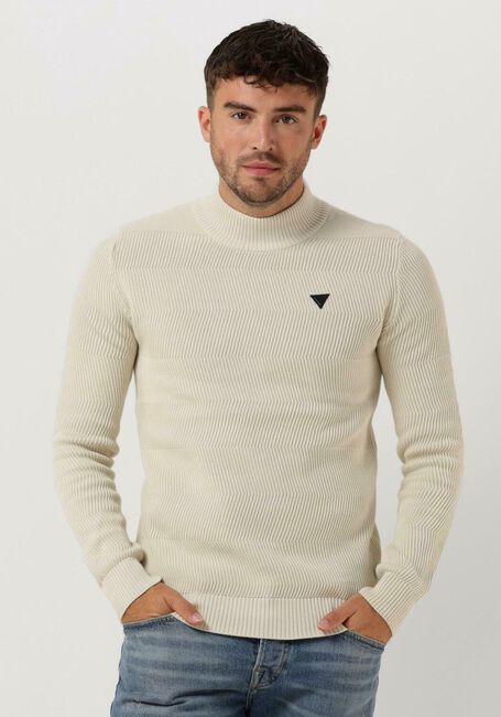 Nicht-gerade weiss PUREWHITE Pullover JAQUARD MOCKNECK WITH TRIANGLE BADGE ON CHEST - large