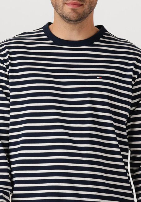 Blaue TOMMY JEANS Polos & T-Shirts TJM REG SFLAG BRETON STRIPE LS - large