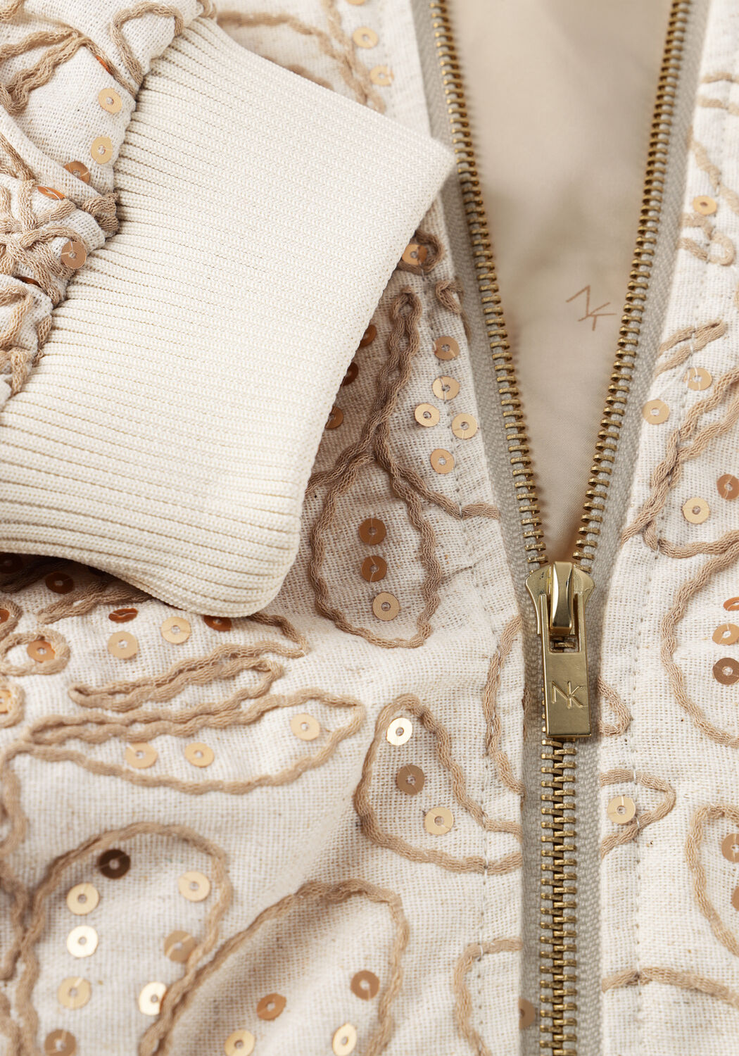 Beige NUKUS Jack GINNY BOMBER PAILLET - large