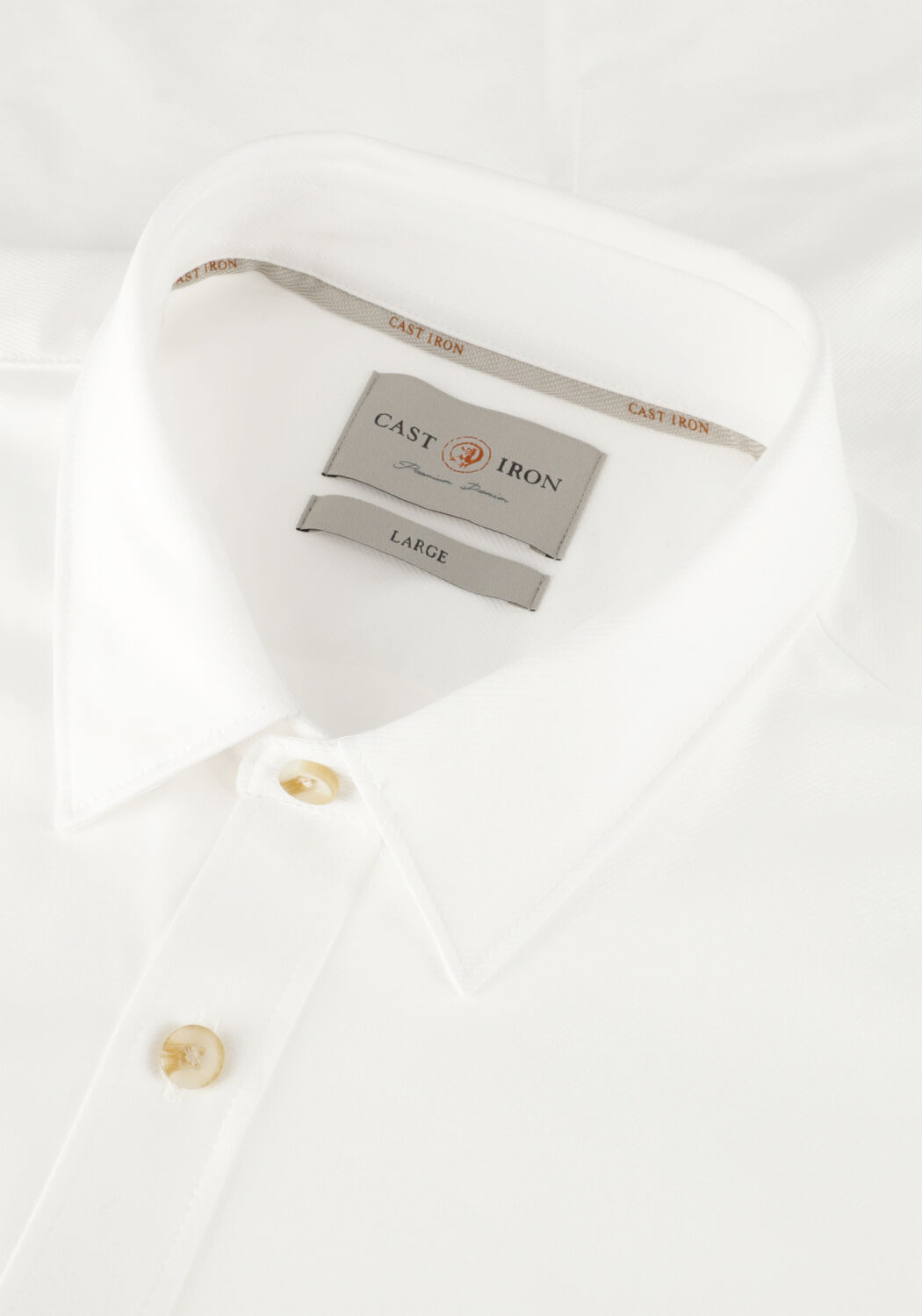 Wei&szlig;e CAST IRON Casual-Oberhemd LONG SLEEVE SHIRT TWILL JERSEY 2 TONE - large