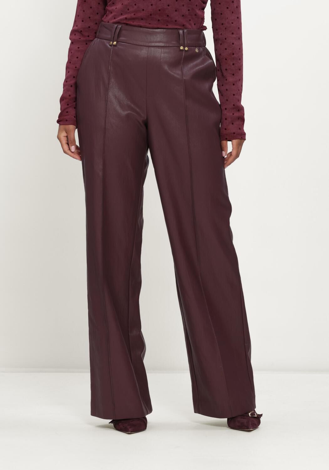 Rote NUKUS Hosen JILL PANTS PU - large