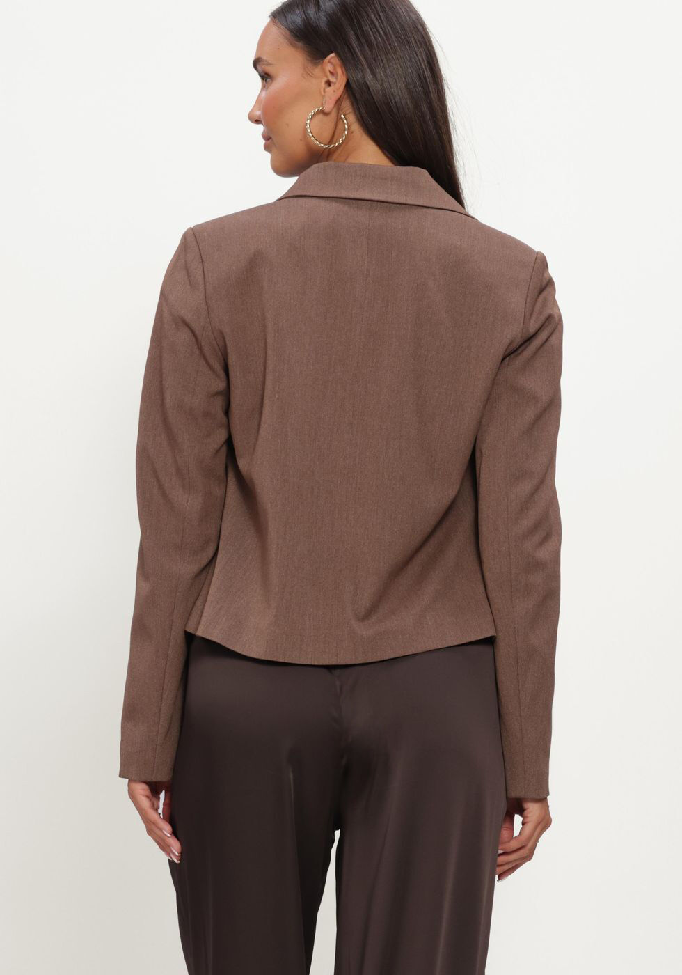 Braune OBJECT Blazer OBJLISA RE L/S SHORT BLAZER JACKET NOOS - large