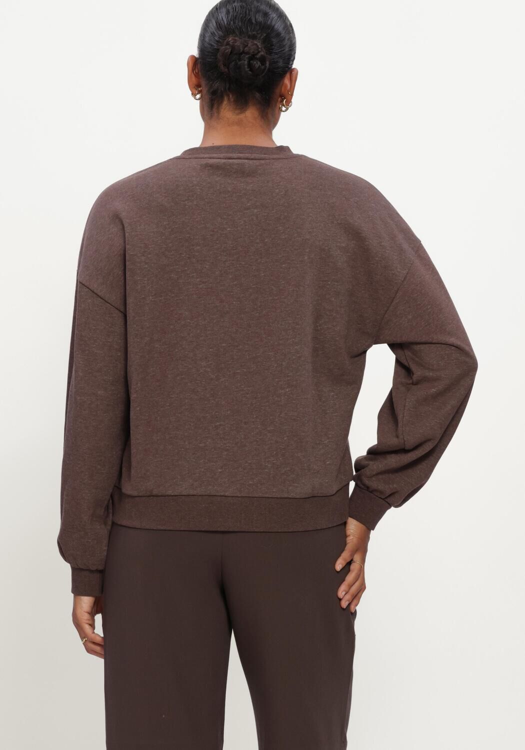 Braune MSCH COPENHAGEN Pullover MSCHBRAWLEY BRIENA LOGO SWEATSHIRT - large
