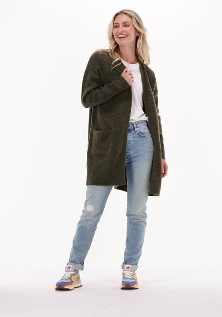 Grüne SELECTED FEMME Strickjacke LULU NEW LS KNIT LONG CARDIGAN B - large