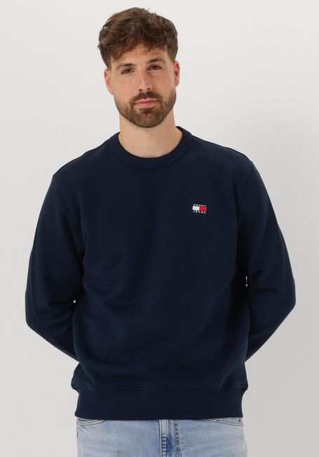 Dunkelblau TOMMY JEANS Pullover TJM REG BAGDE CREW EXT - large