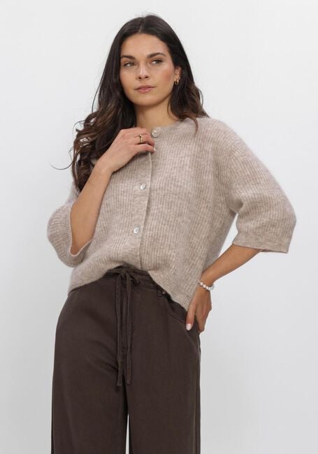 Beige SECOND FEMALE Strickjacke ANDREA KNIT RIB CARDIGAN - large