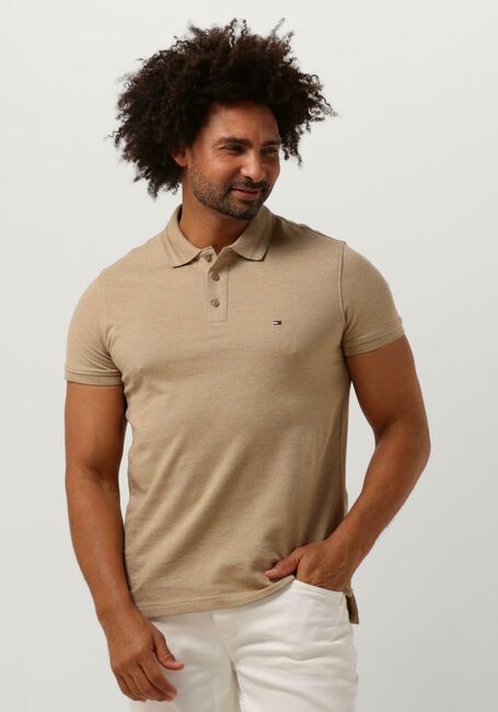 Braune TOMMY HILFIGER Polo-Shirt PRETWIST MOULINE SLIM FIT POLO - large