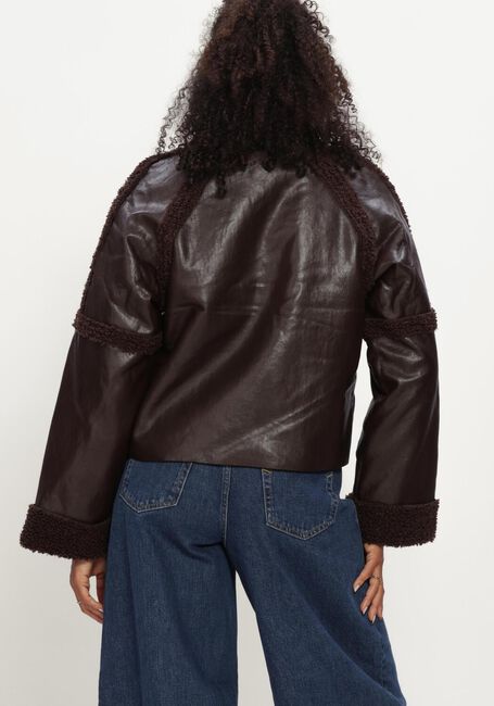 Braune Y.A.S. Lederjack YASFILIA LS JACKET - large