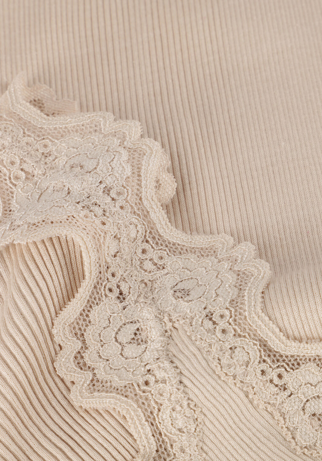 Beige ROSEMUNDE Top BABETTE SILK TOP W/ LACE - large