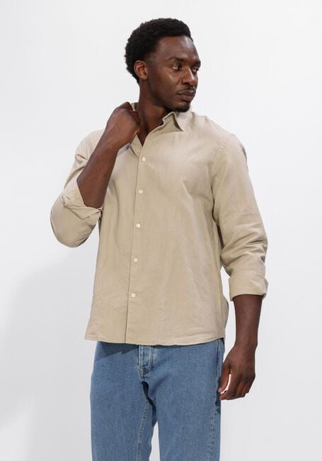 Sand SELECTED MEN Casual-Oberhemd SLHREGCLAY LINENBLEND LS SHIRT CLA NOOS - large