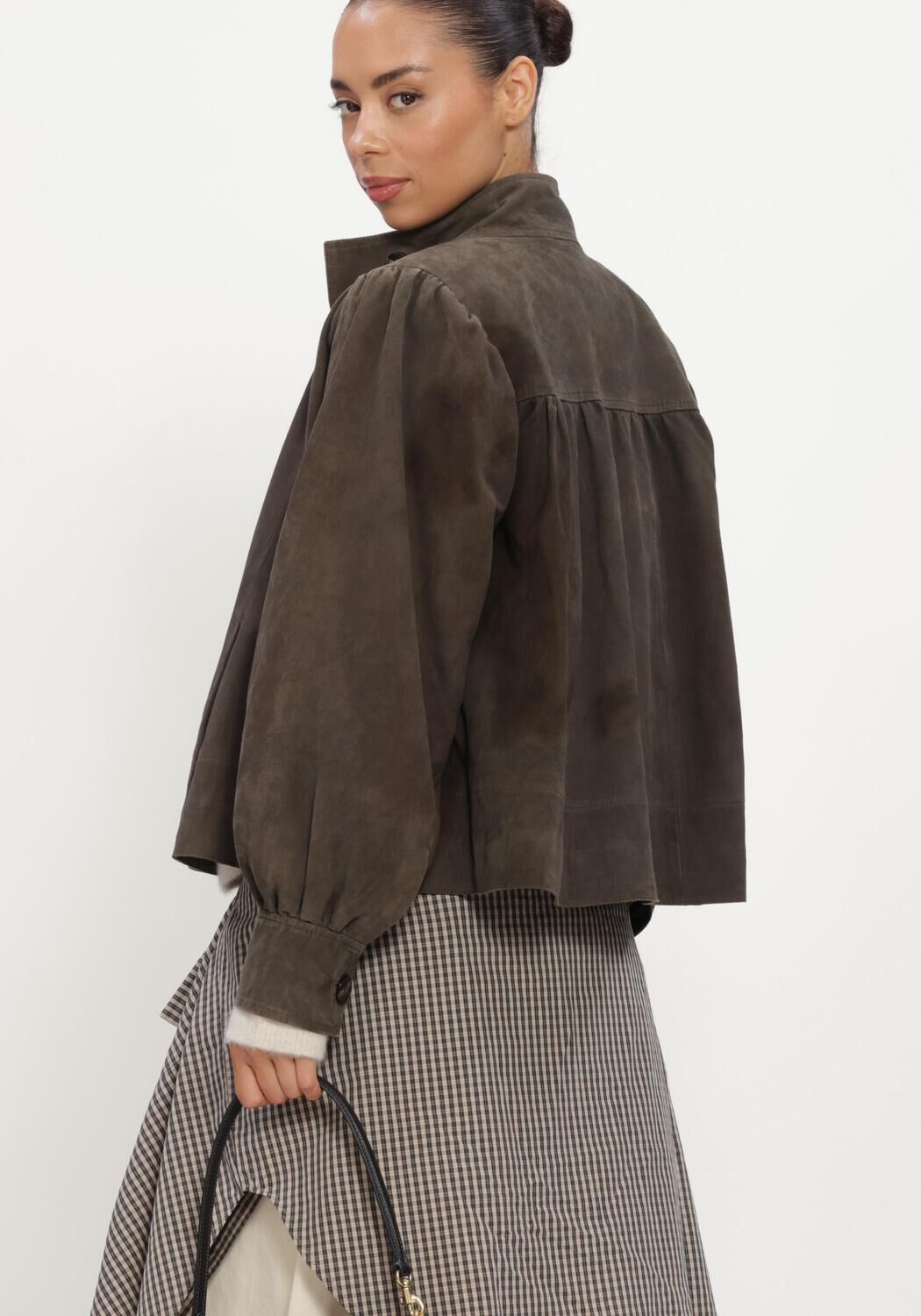 Schwarze SECOND FEMALE Jack ZONIE SUEDE JACKET - large