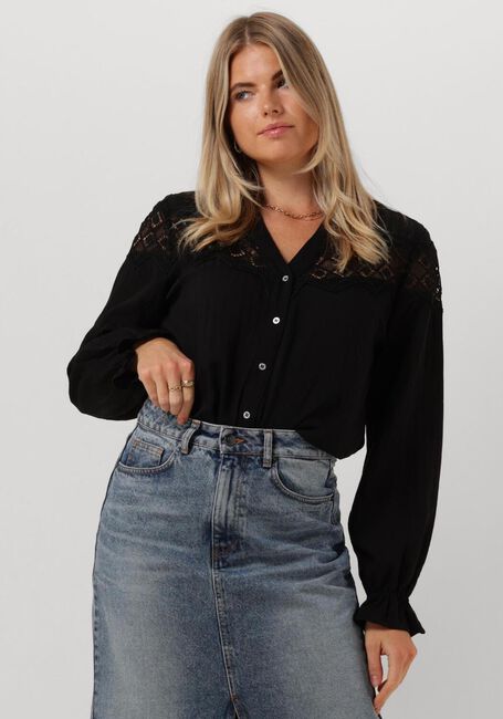 Schwarze CO'COUTURE Blusen SELMA ANGLE LACE SHIRT - large